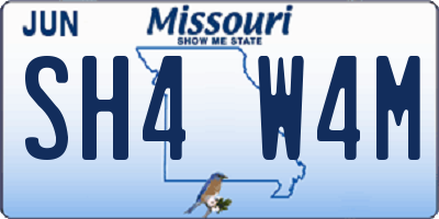 MO license plate SH4W4M