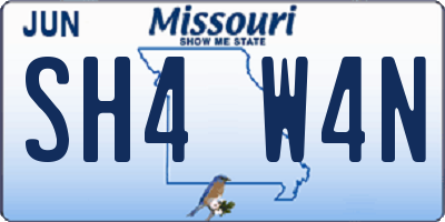 MO license plate SH4W4N