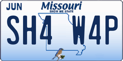MO license plate SH4W4P