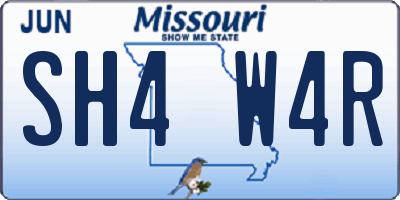 MO license plate SH4W4R