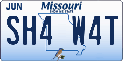 MO license plate SH4W4T