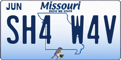 MO license plate SH4W4V