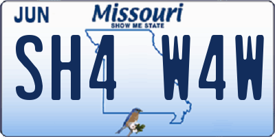 MO license plate SH4W4W