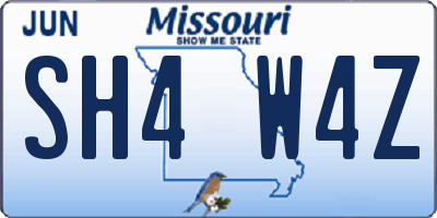 MO license plate SH4W4Z