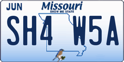 MO license plate SH4W5A