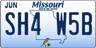 MO license plate SH4W5B