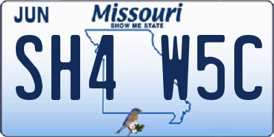 MO license plate SH4W5C