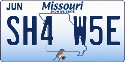 MO license plate SH4W5E