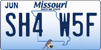 MO license plate SH4W5F