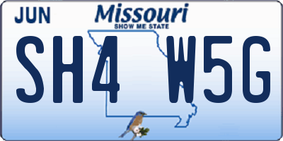 MO license plate SH4W5G