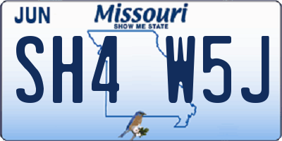 MO license plate SH4W5J