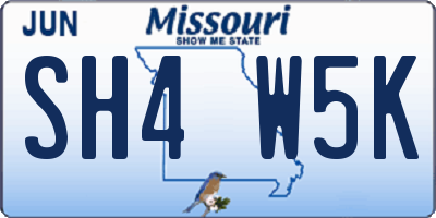MO license plate SH4W5K