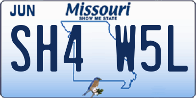 MO license plate SH4W5L