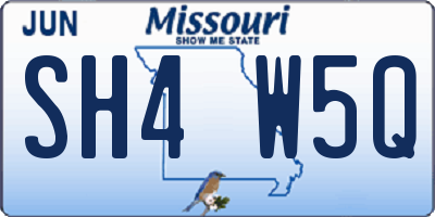 MO license plate SH4W5Q