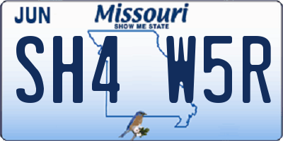 MO license plate SH4W5R