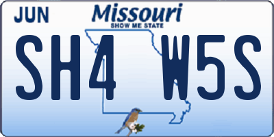 MO license plate SH4W5S