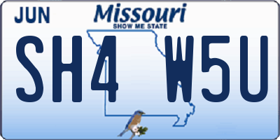 MO license plate SH4W5U