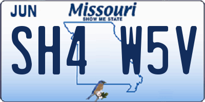 MO license plate SH4W5V