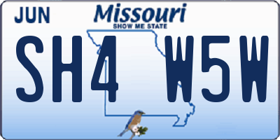 MO license plate SH4W5W