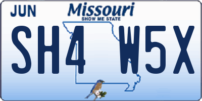 MO license plate SH4W5X