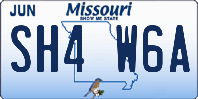 MO license plate SH4W6A