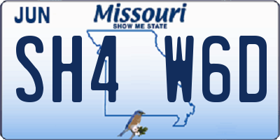 MO license plate SH4W6D