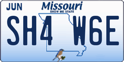 MO license plate SH4W6E