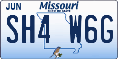 MO license plate SH4W6G