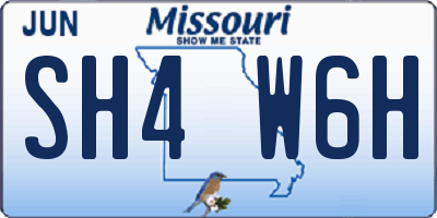MO license plate SH4W6H