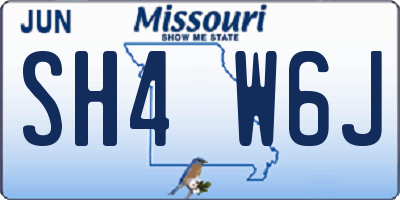 MO license plate SH4W6J