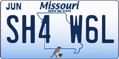 MO license plate SH4W6L
