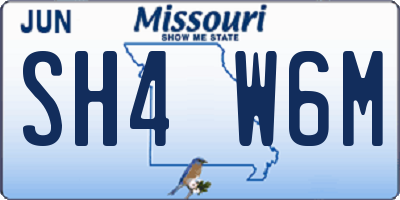 MO license plate SH4W6M