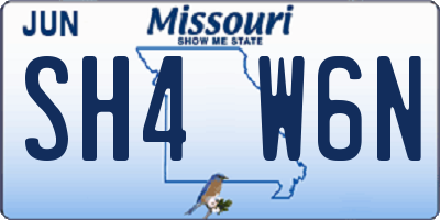 MO license plate SH4W6N