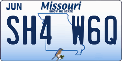 MO license plate SH4W6Q