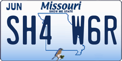MO license plate SH4W6R