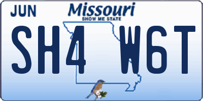 MO license plate SH4W6T