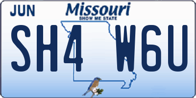 MO license plate SH4W6U