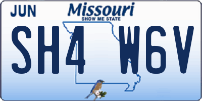 MO license plate SH4W6V