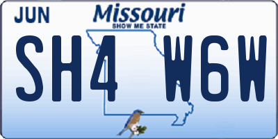 MO license plate SH4W6W