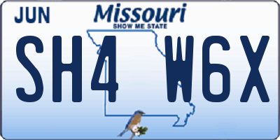 MO license plate SH4W6X
