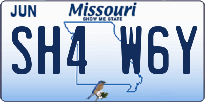 MO license plate SH4W6Y