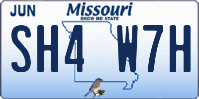 MO license plate SH4W7H