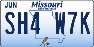 MO license plate SH4W7K