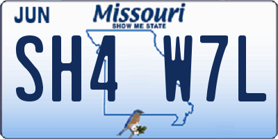 MO license plate SH4W7L
