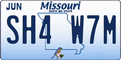 MO license plate SH4W7M