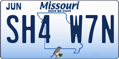 MO license plate SH4W7N