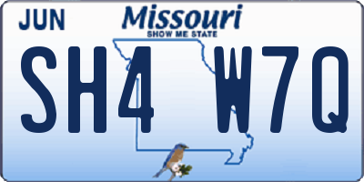 MO license plate SH4W7Q
