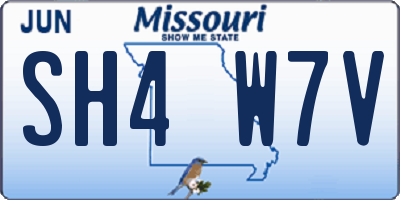 MO license plate SH4W7V