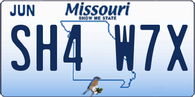 MO license plate SH4W7X