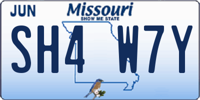 MO license plate SH4W7Y